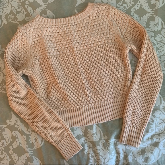 Banana Republic (Factory) - Crop Style Cable Knit Sweater - Size S -Light Coral - Picture 2 of 9